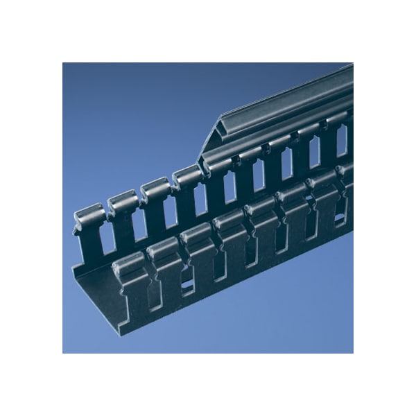 Panduit Hinged Cover Wide Slot Duct, Black, 4" x 4" x 1' (6Pack